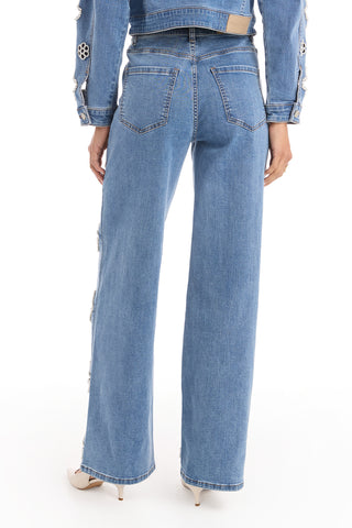 Kaia Pearl High Rise Jean - Medium Blue