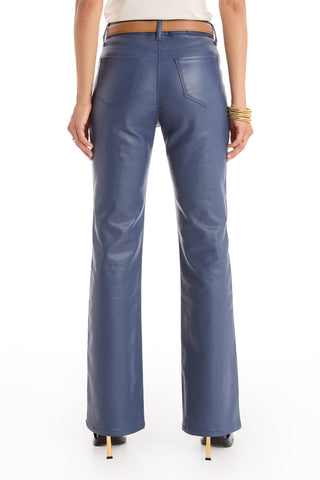 Aria Coated Flare Jean - Sapphire