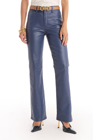 Aria Coated Flare Jean - Sapphire