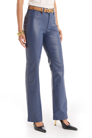Aria Coated Flare Jean - Sapphire