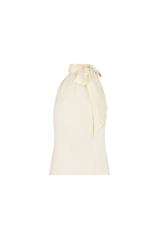 Rina Tie Neck Blouse - Pearl