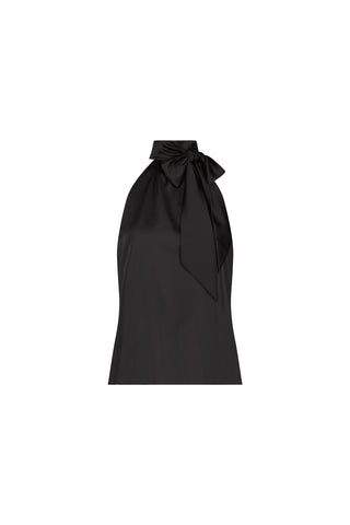 Rina Tie Neck Blouse - Black