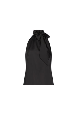 Rina Tie Neck Blouse - Black