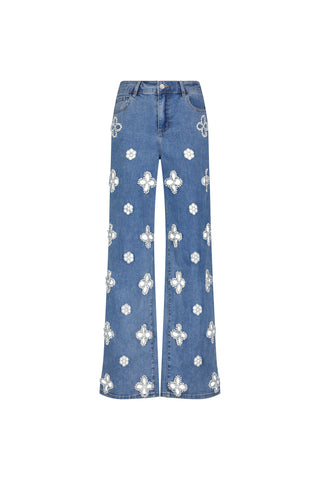 Kaia Pearl High Rise Jean - Medium Blue