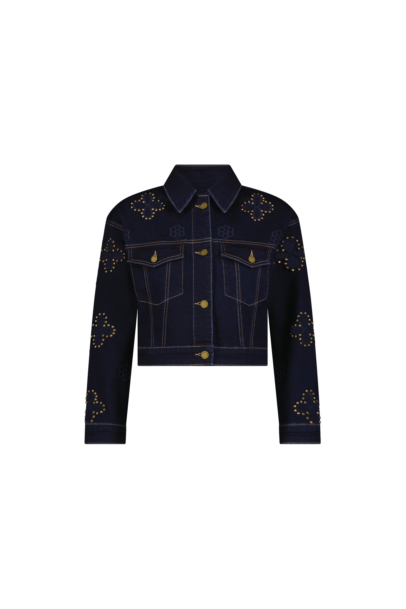 The Noli Shop Women's Kaia Studded Jacket - Indigo The Noli Shop Women's Kaia Studded Jacket - Indigo