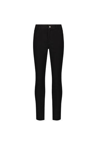 The Layla Skinny Jean - Black is a stretch denim skinny jean with front pockets, belt loops, and a button and zip closure, shown on a white background.