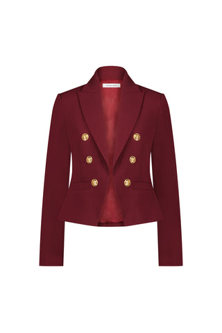 Gabrielle Double Breasted Blazer - Merlot