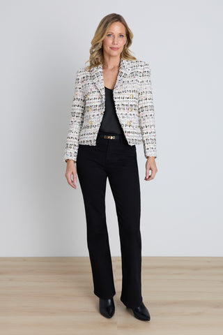 Gabrielle Double Breasted Tweed Blazer - Ecru Multi