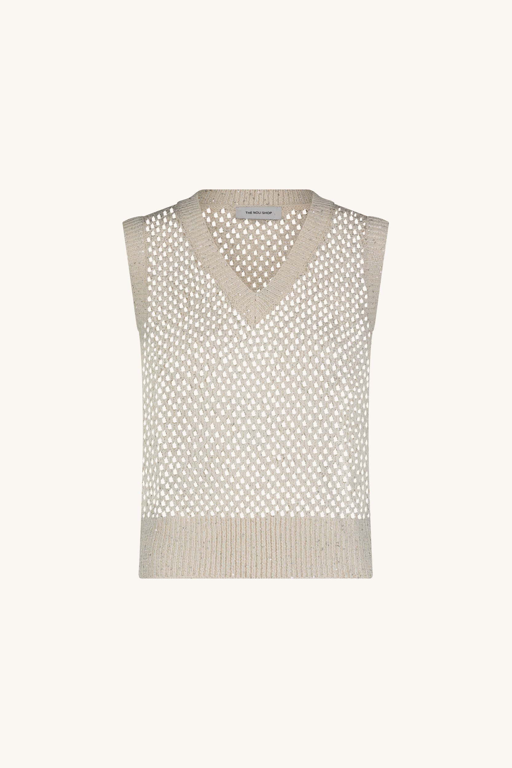 Addison Sequin Crochet Top - Pearl | The Noli Shop
