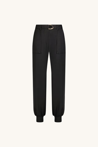 Adrienne Satin Cargo Pant - Black