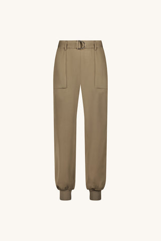 Adrienne Satin Cargo Pant - Olive