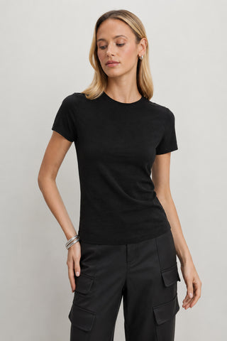 Amaya Suede T-Shirt - Black