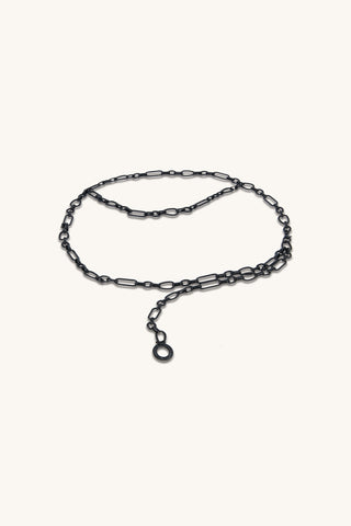 Arden Chain Belt in Black, matte black chain belt, The Noli Shop