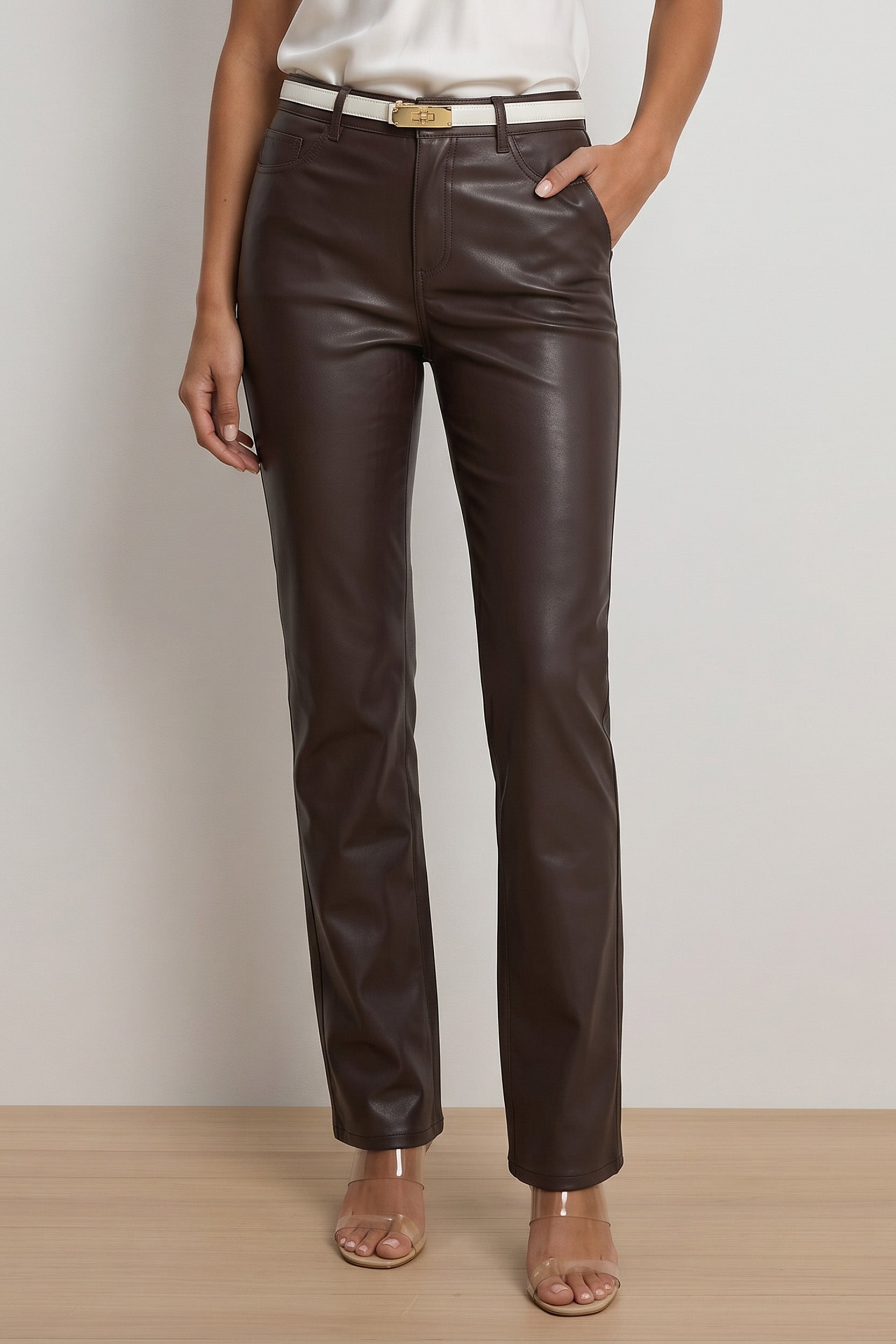 Espresso Coated Flare Jeans for Women | The Noli Shop
