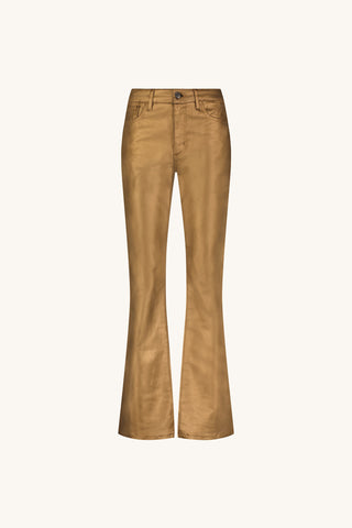 Aria Coated Flare Jean - Gold Metallic
