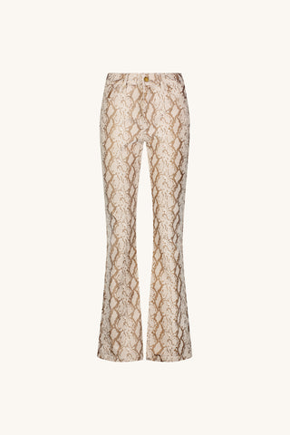 Aria Coated Flare Jean - Gold Python