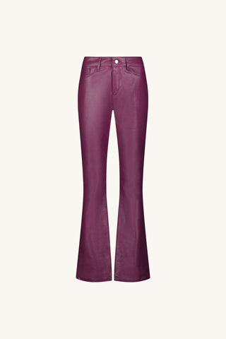 Aria Coated Flare Jean - Mulberry