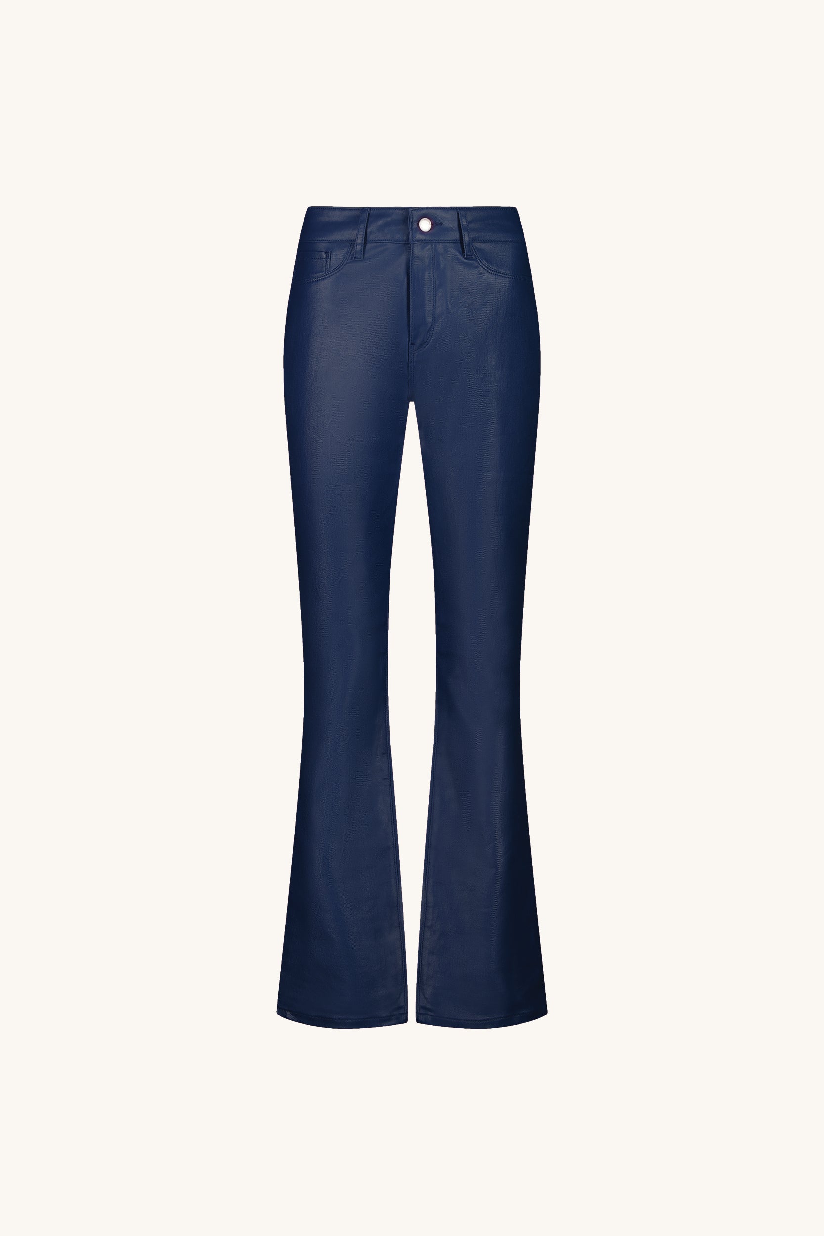 Aria Coated Flare Jean in Navy | The Noli Shop