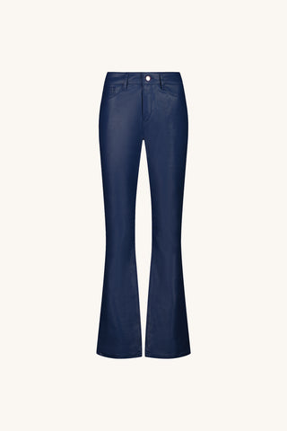 Aria Coated Flare Jean - Navy