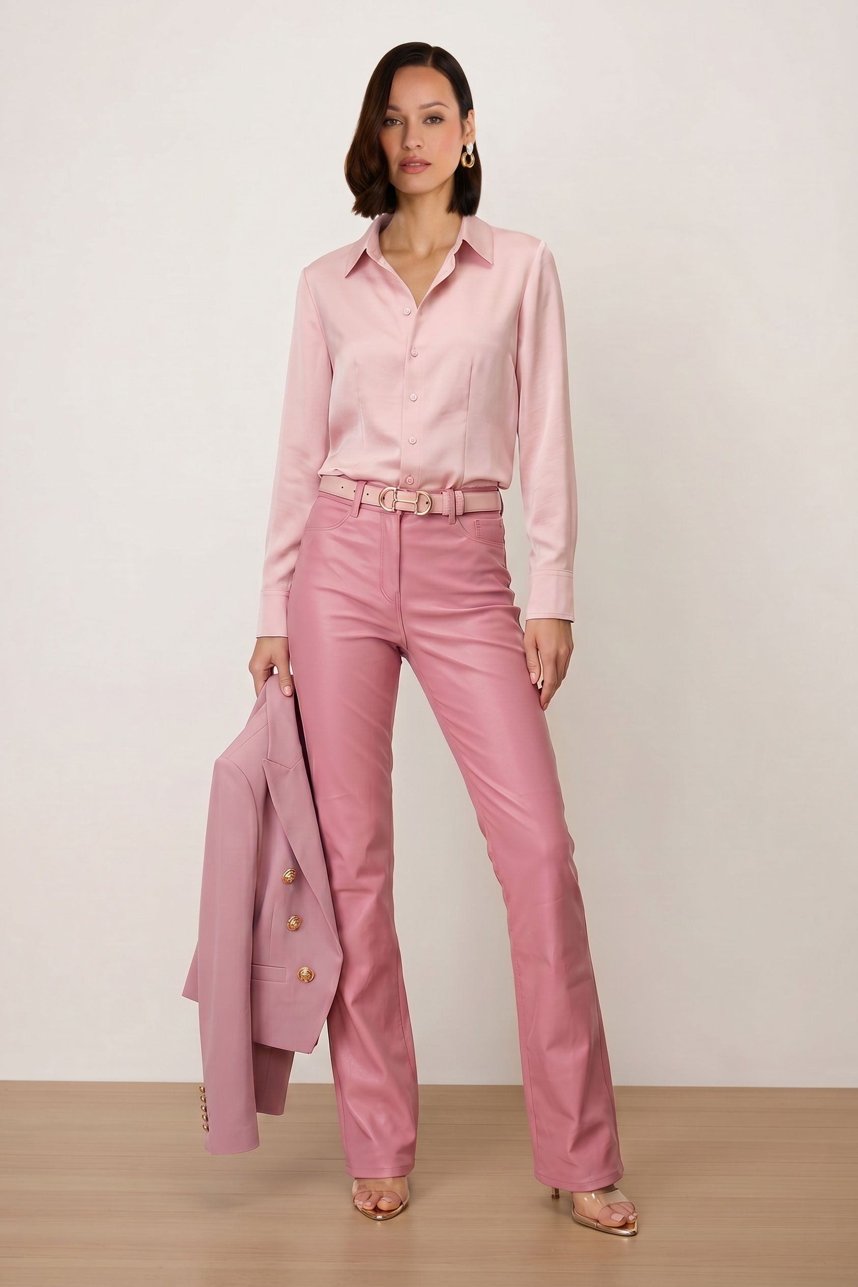 Aria Coated Flare Jean - Paradise Pink | Coated Denim | Noli – The