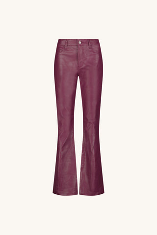Aria Coated Flare Jean - Sangria