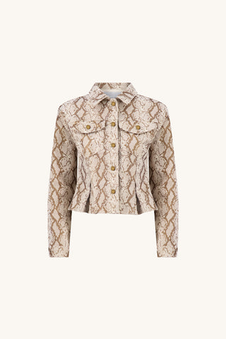Bethanie Denim Jacket - Gold Python