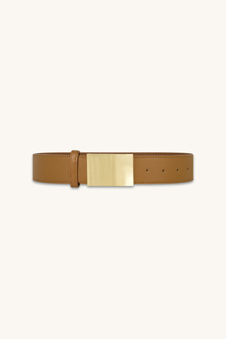 Bianca Belt in Mocha, smooth mocha belt with gold plate buckle, The Noli Shop
