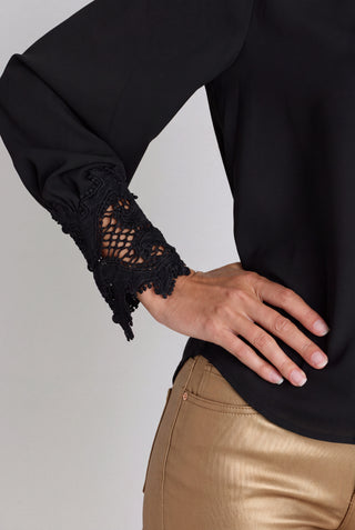 Blake Lace Sleeve Blouse - Black