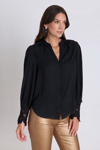 Blake Lace Sleeve Blouse - Black