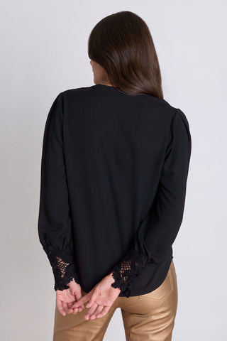 Blake Lace Sleeve Blouse - Black