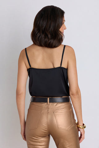 Galia Silk Lace Cami - Black