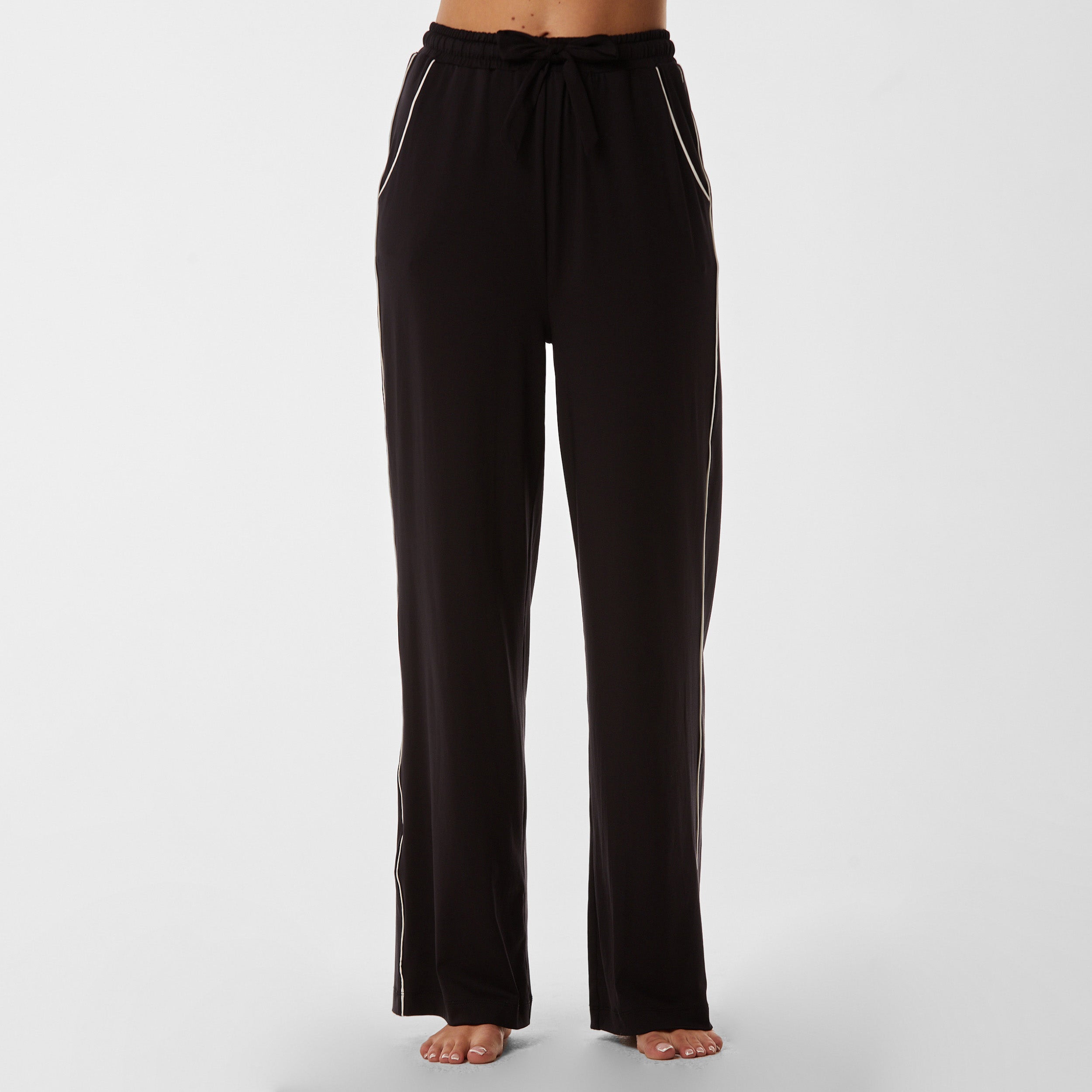 Off-White straight-leg pyjama-inspired trousers - Black
