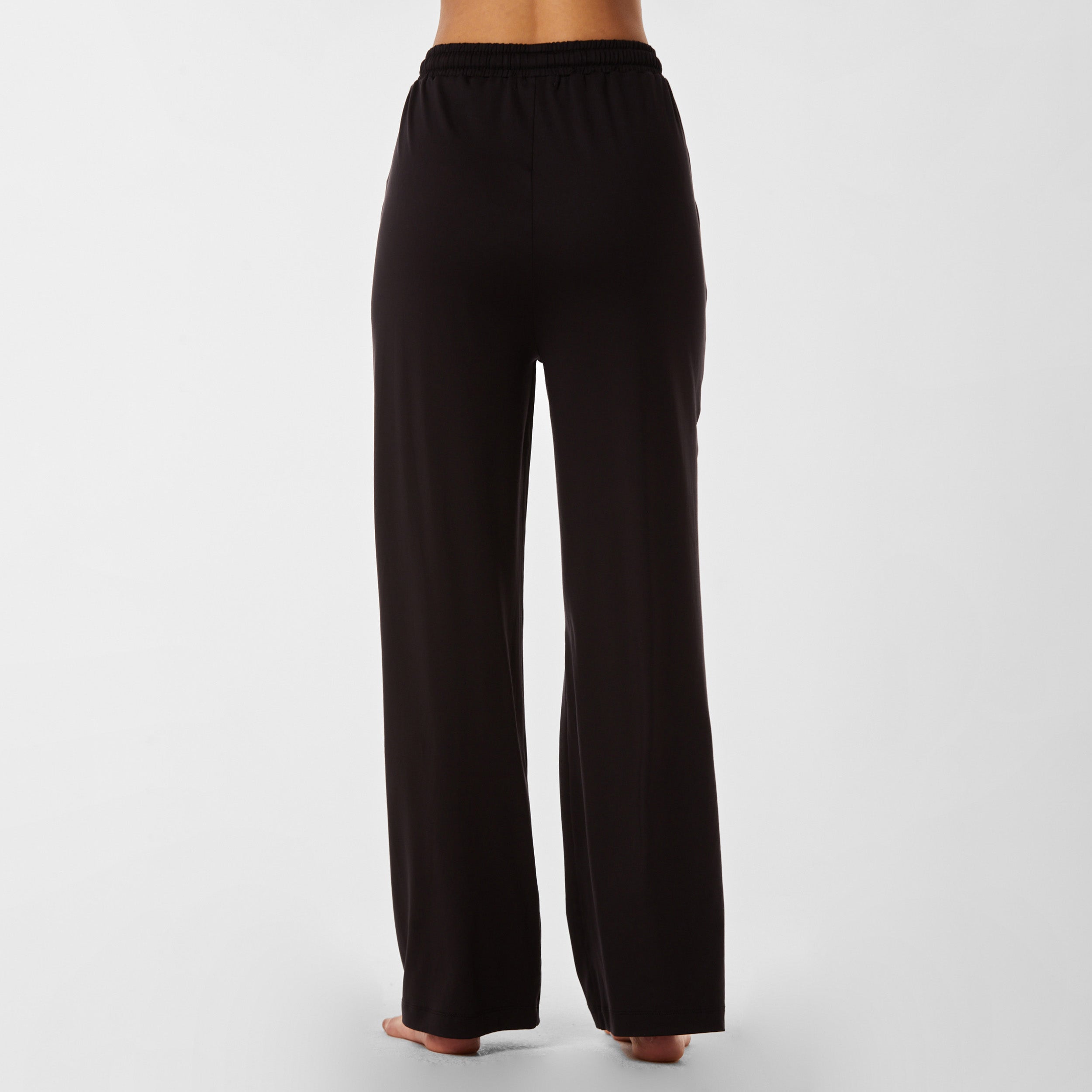 Rear view of soft black pajama pant