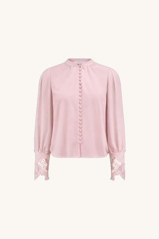 Blake Lace Sleeve Blouse - Blush