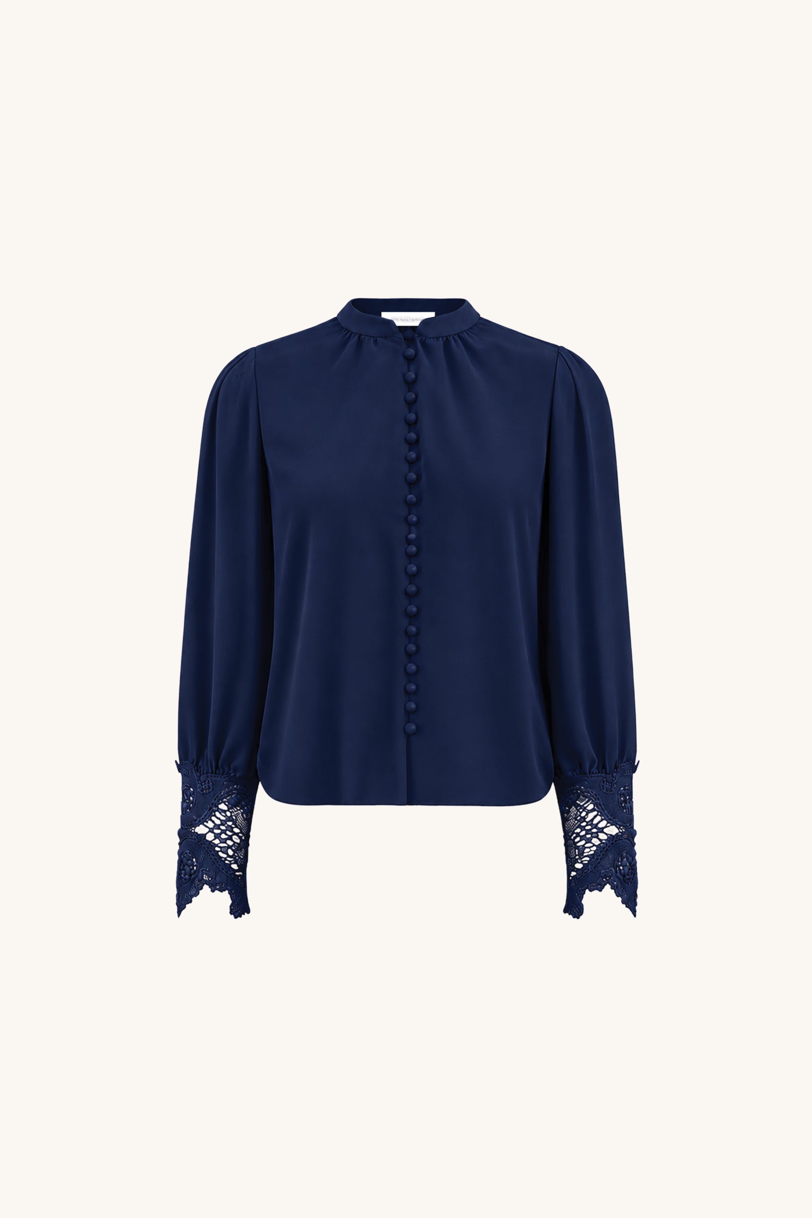 Blake Lace Sleeve Blouse - Navy | The Noli Shop