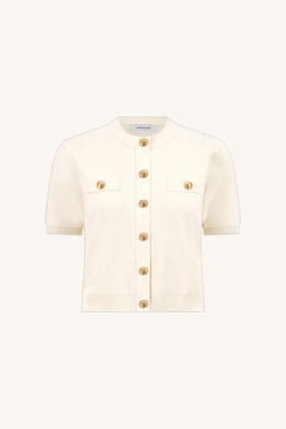 Bonnie Knit Cardigan Top - Pearl