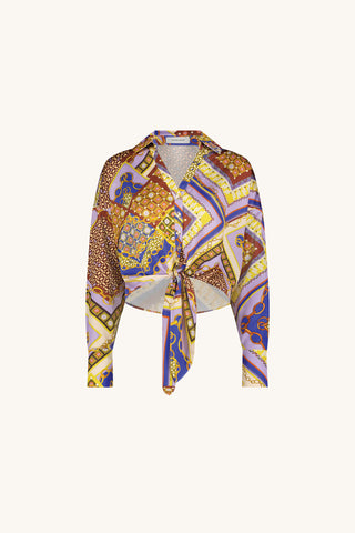 Cecilia Silk Tie-Front Blouse - Riviera Chain