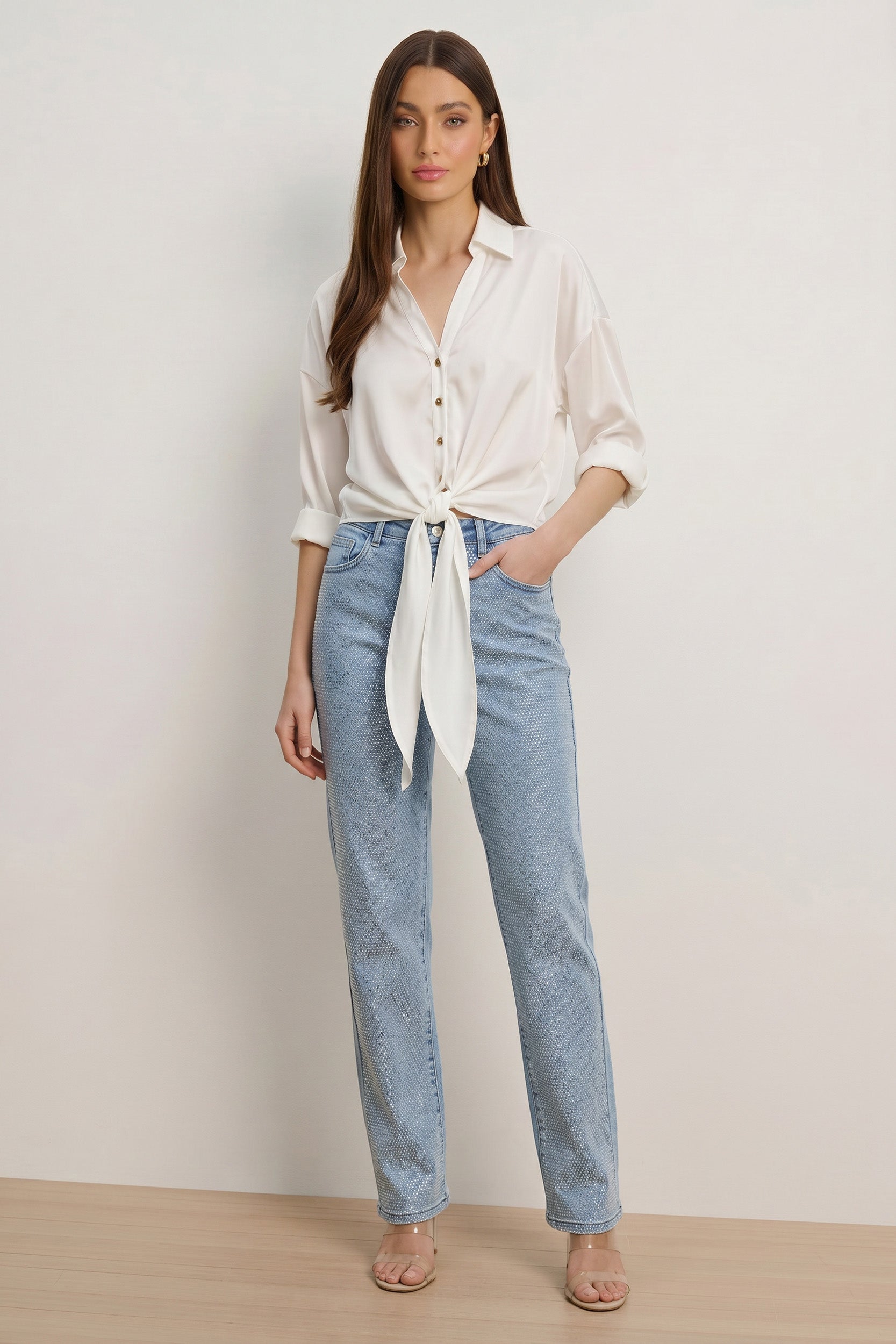 White Silk Tie-Front Blouse for Women | The Noli Shop