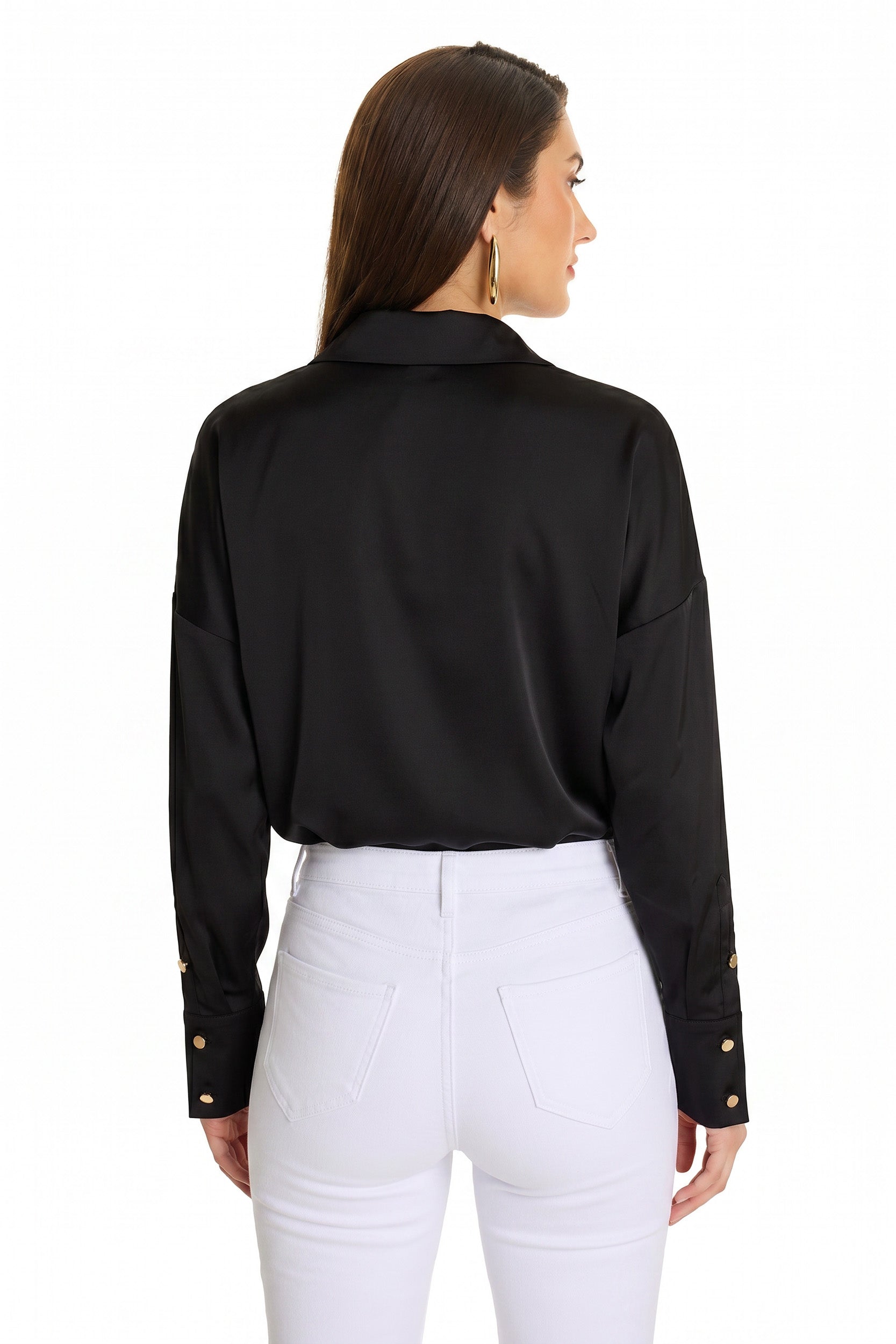 Cecilia Silk Tie-Front Blouse - Black – The Noli Shop