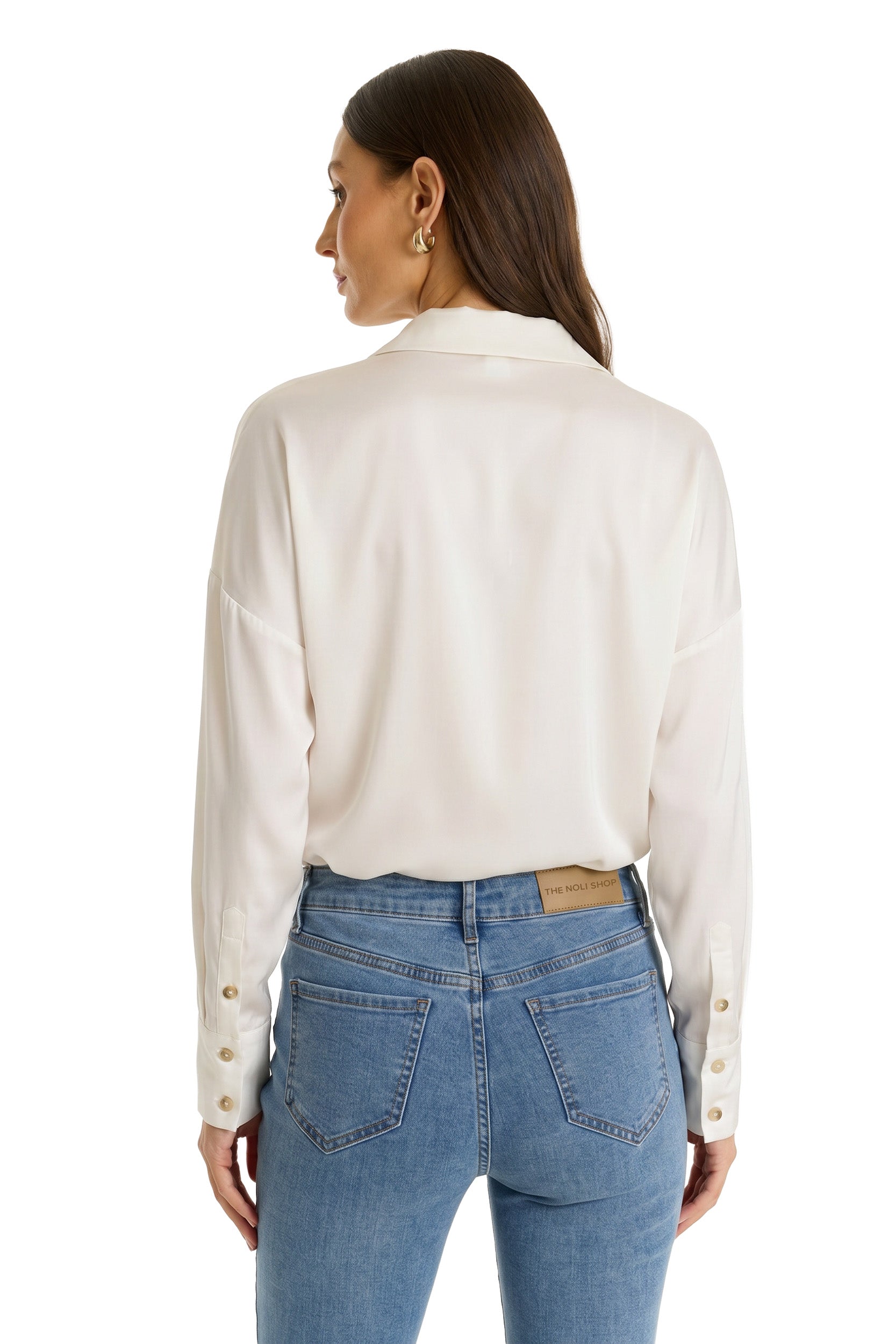 White Silk Tie-Front Blouse for Women | The Noli Shop