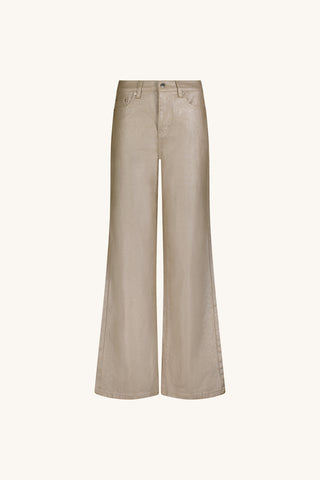 Celeste Coated Slim Palazzo Jean - Champagne