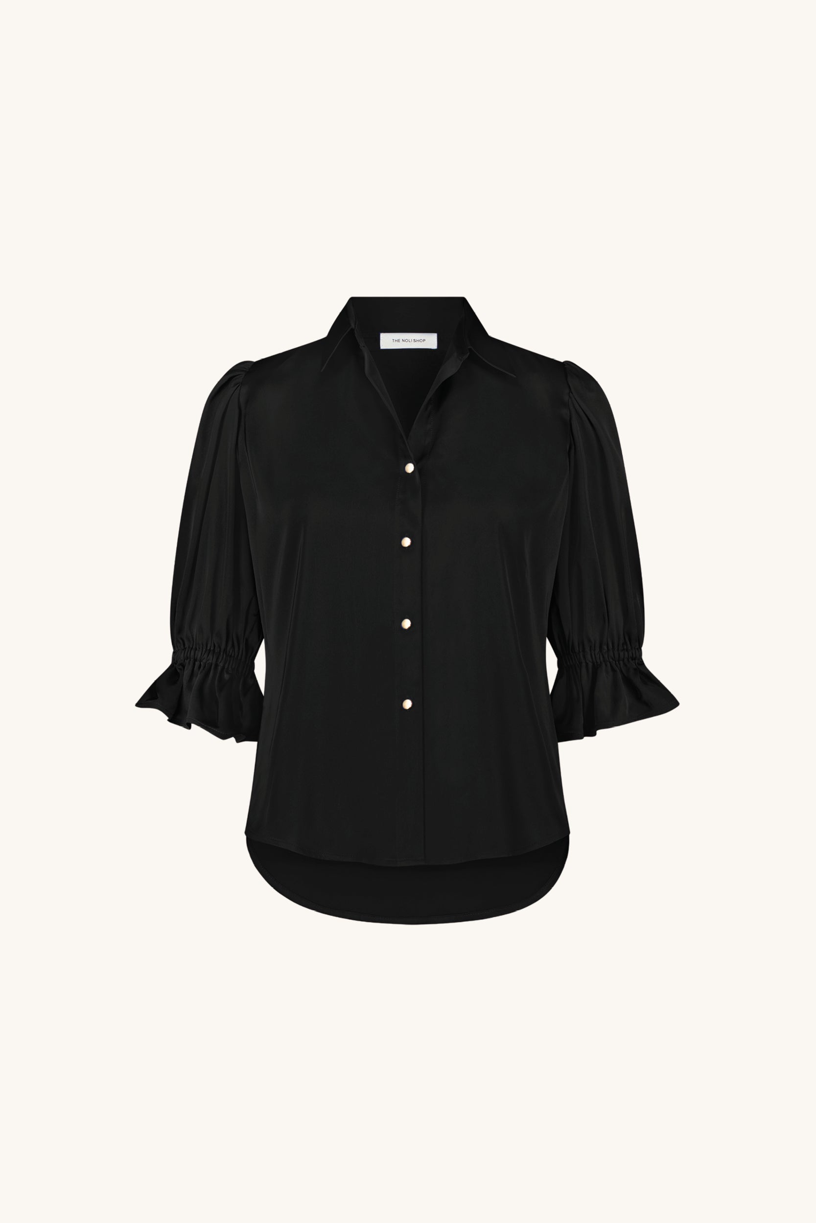 Cindy Ruffle Sleeve Blouse - Black | The Noli Shop
