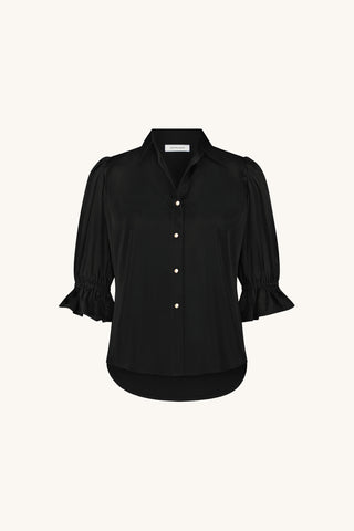 Cindy Ruffle Sleeve Blouse - Black