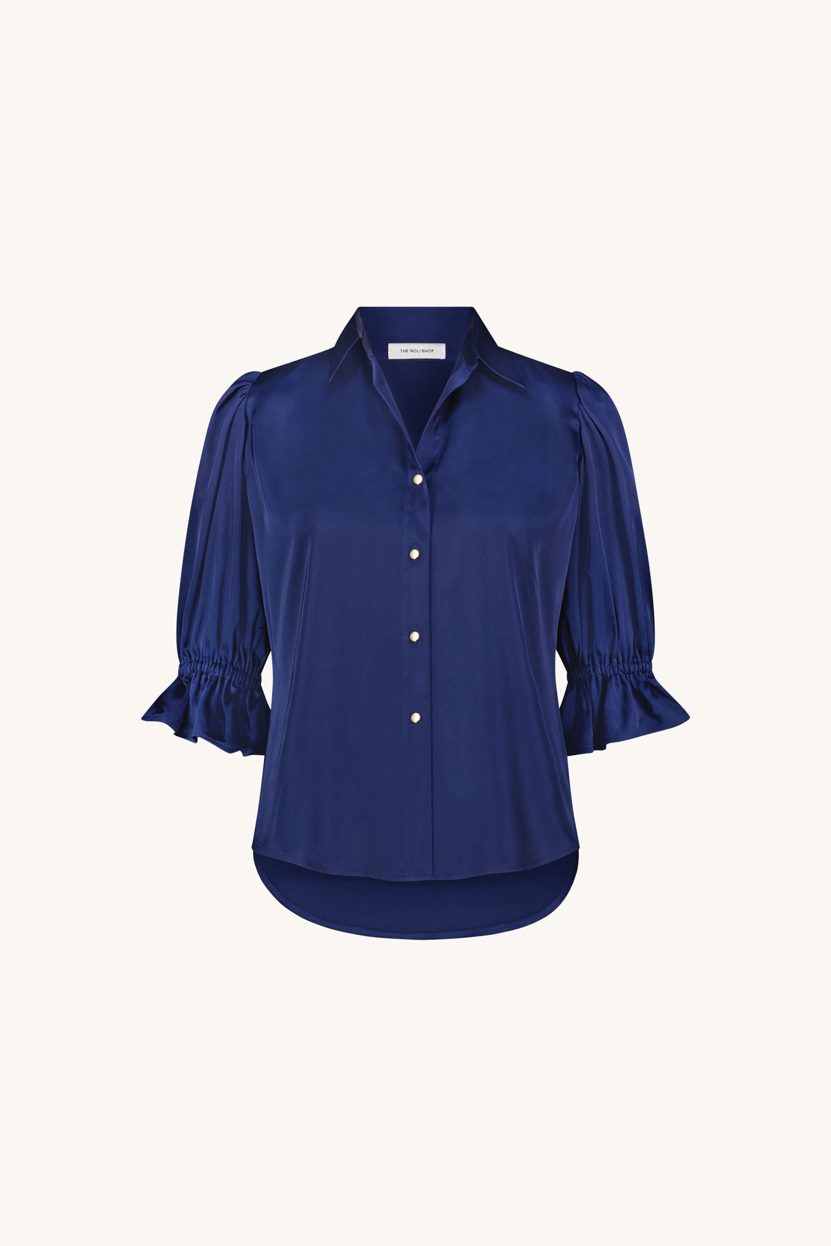 Cindy Ruffle Sleeve Blouse - Navy | The Noli Shop