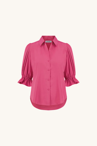 Cindy Ruffle Sleeve Blouse - Petal Pink