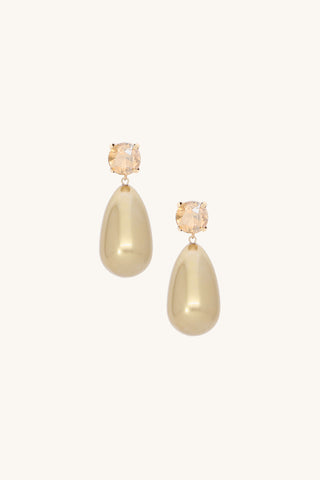 Crystal Drop Statement Earrings - Champagne