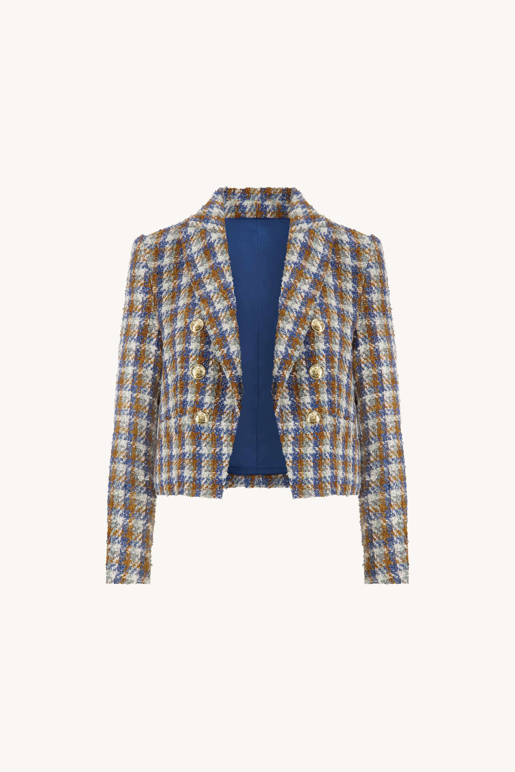 Gabrielle Double Breasted Tweed Blazer - Coastal Multi – The Noli Shop