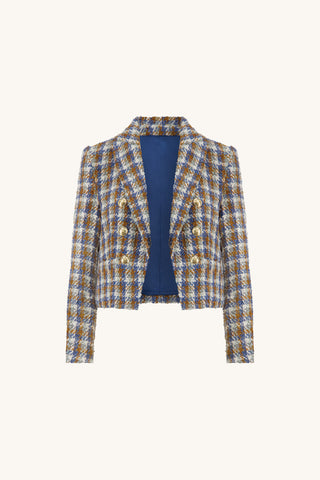 Gabrielle Double Breasted Tweed Blazer - Coastal Multi