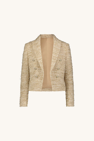 Gabrielle Double Breasted Tweed Blazer - Gold Multi