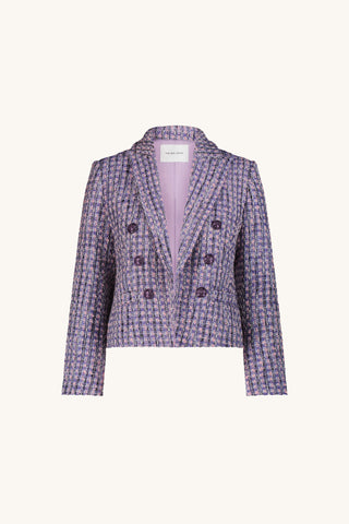 Gabrielle Double Breasted Tweed Blazer - Lavender Multi product image